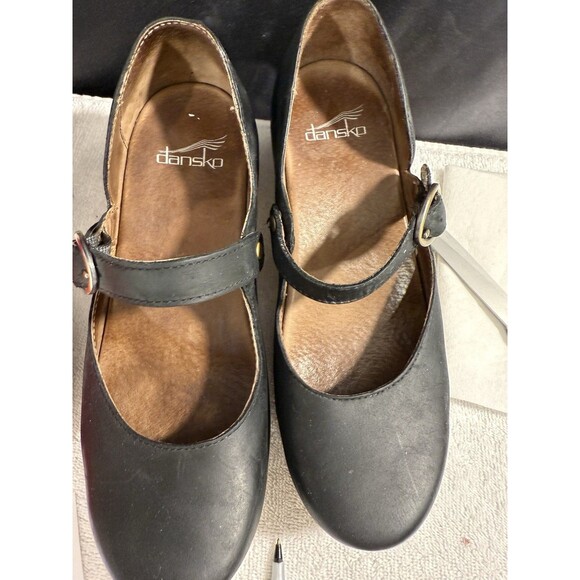 Mary Jane Shoes - Dansko  Lilah Mary Jane Black Leather  Sz 37 6.5-7